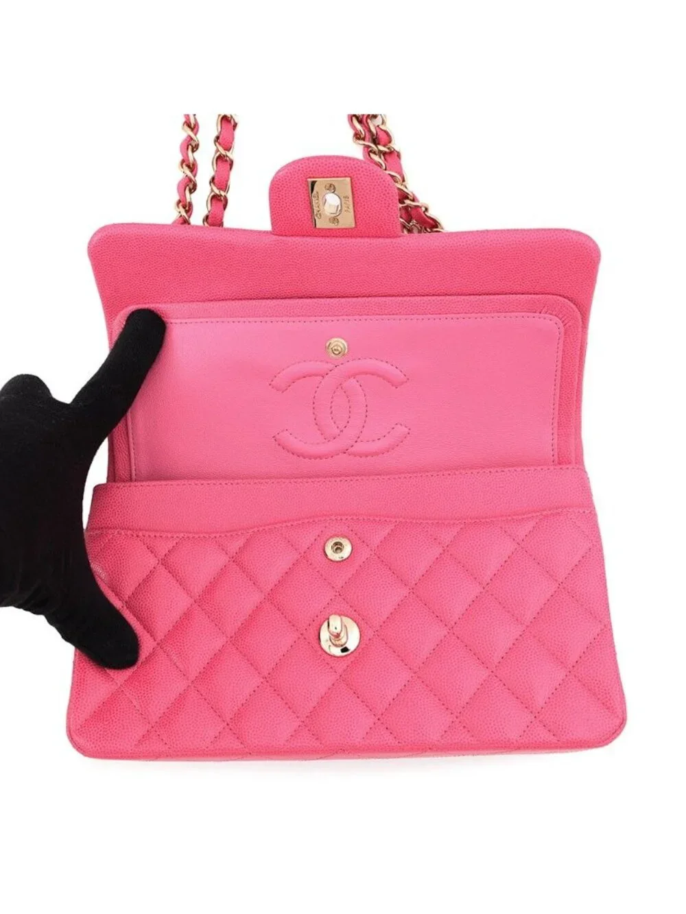 Chanel Chain Shoulder Bag Quilted 23 CC Logo Double
